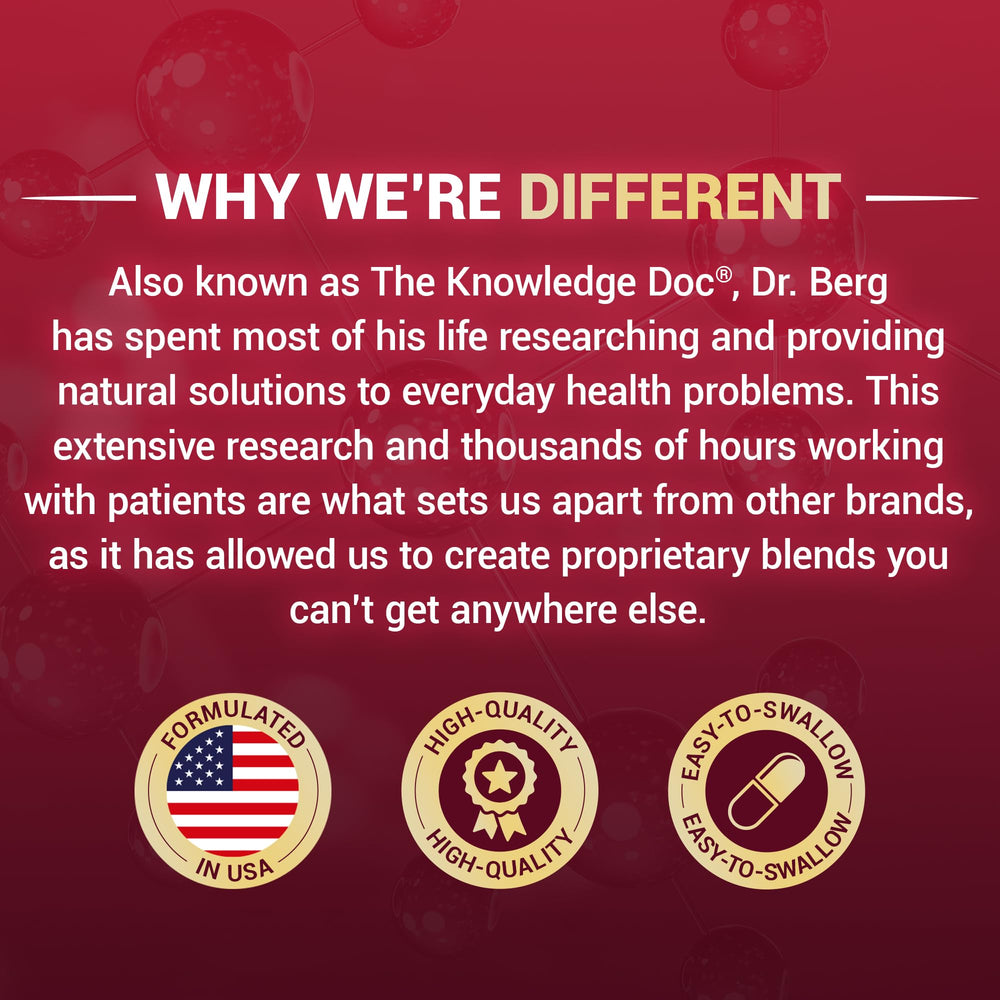 Shelf-ready Dr. Berg Zinc packaging conveys US-made quality and cGMP care.