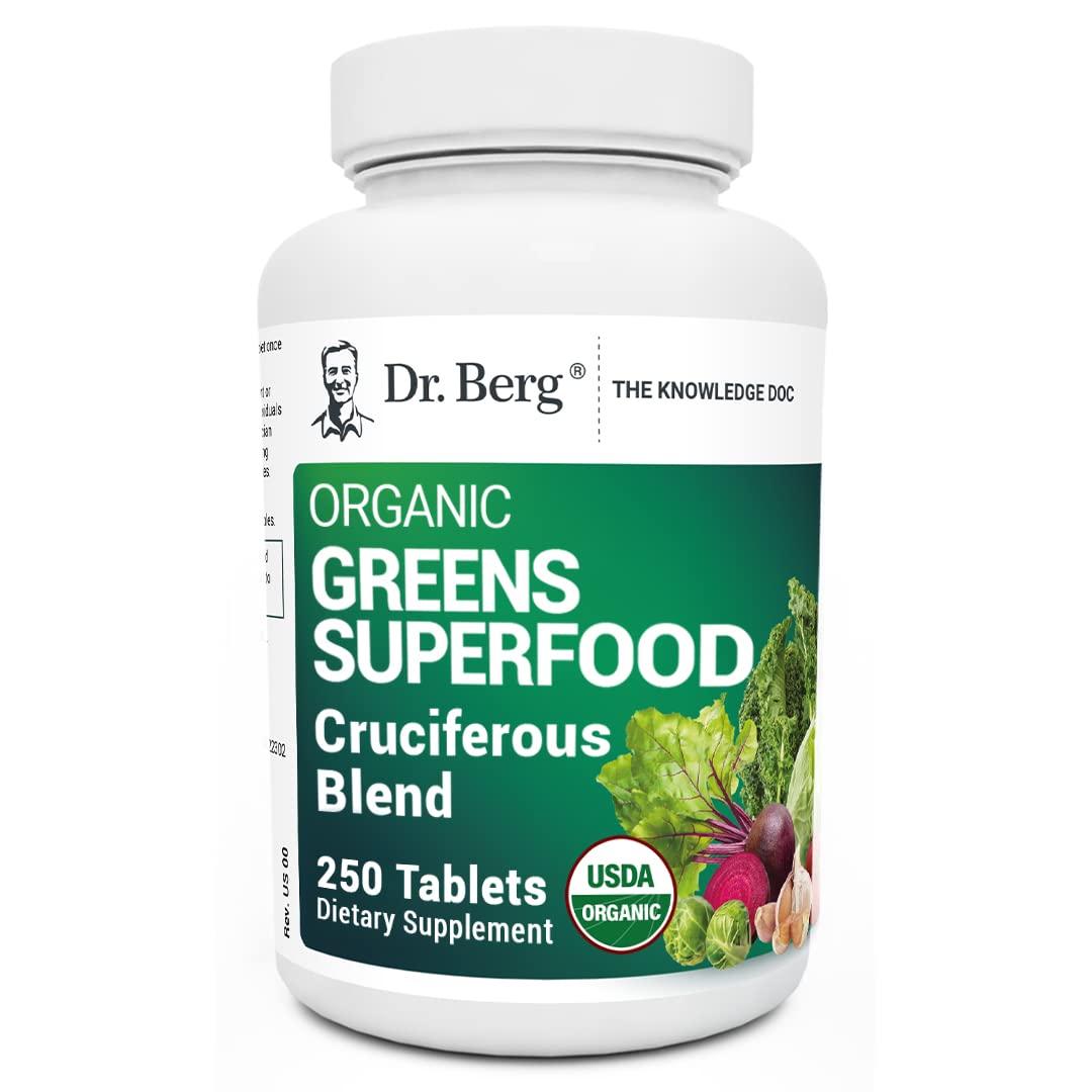 Dr. Berg's Greens Superfood bottle with label