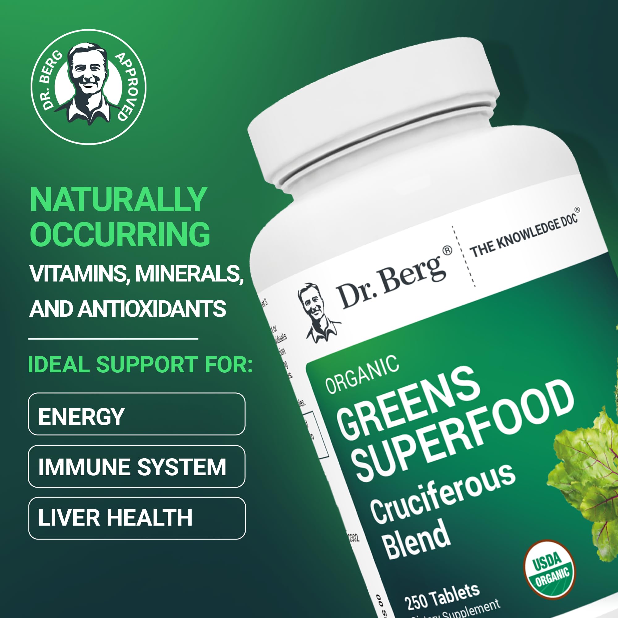 Graphic showing 11 organic freeze-dried ingredients