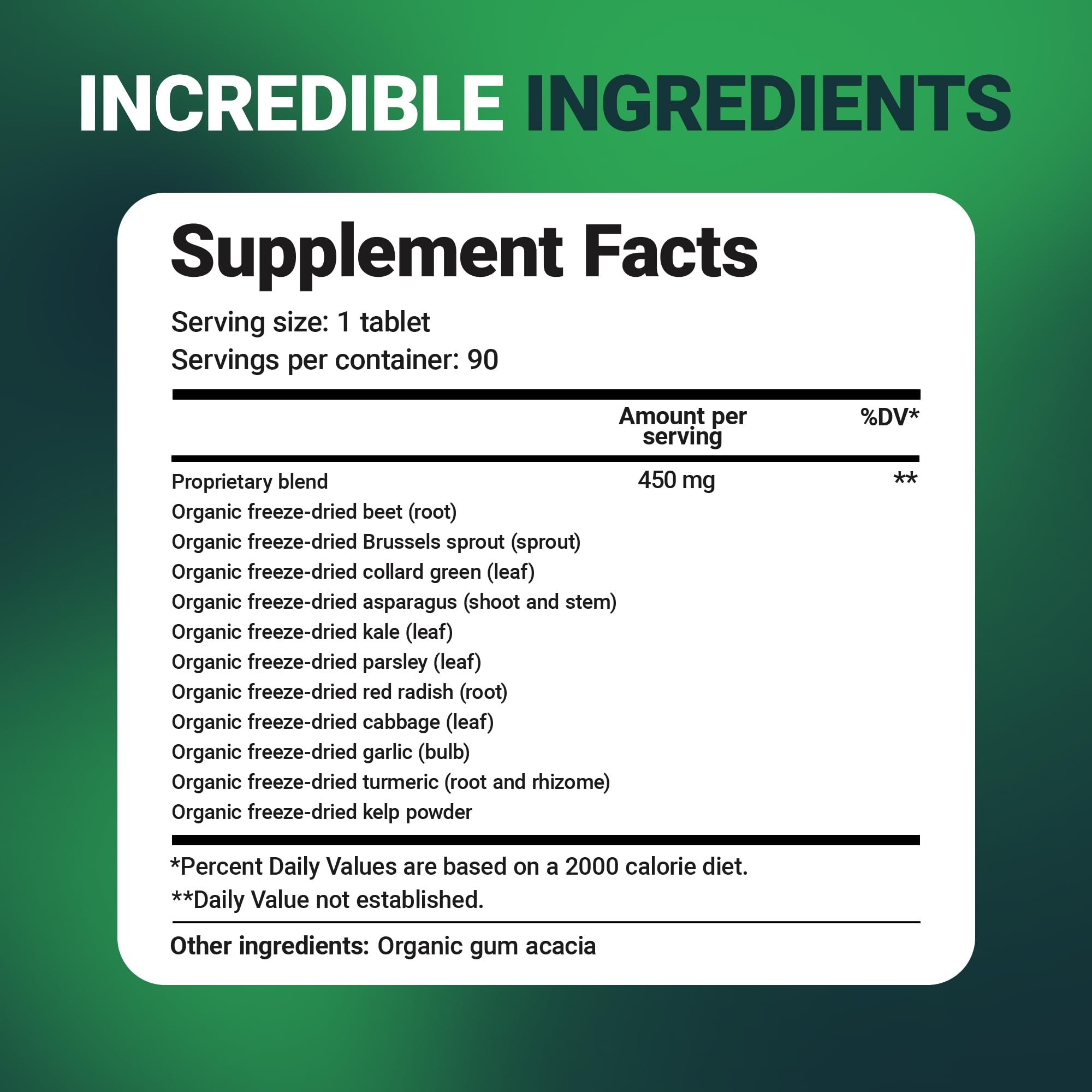 Close-up of easy-to-swallow vegetable tablets