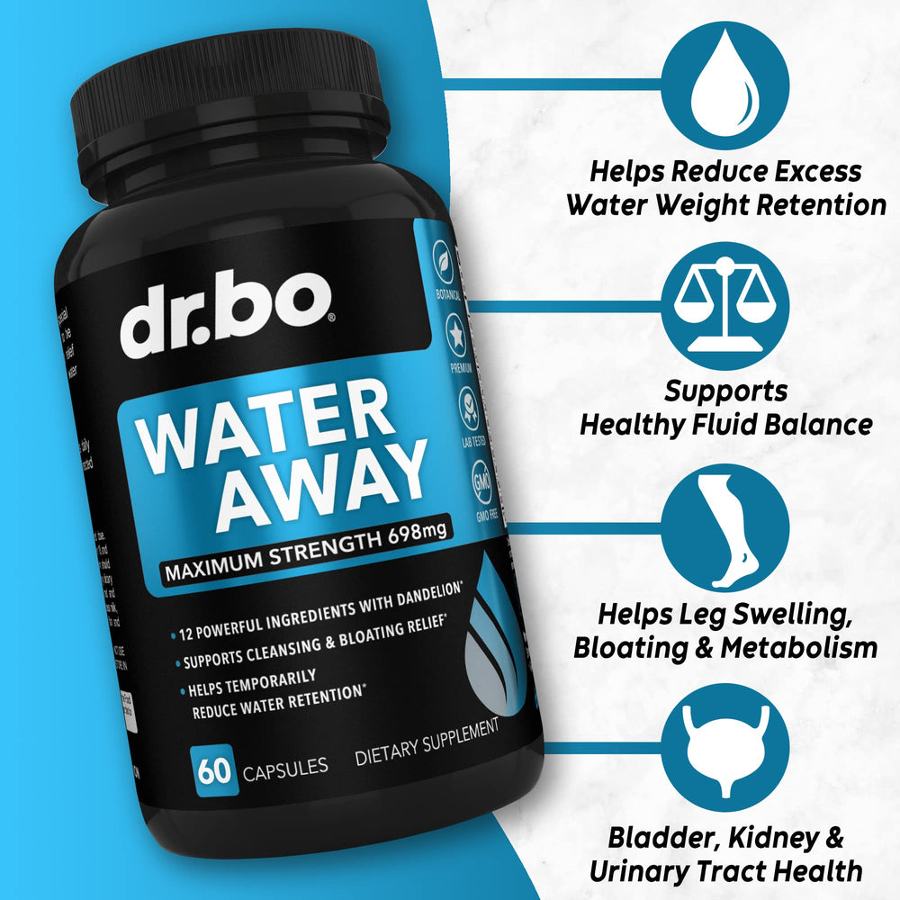 DR. BO Water Pills near ankle showing swelling relief potential