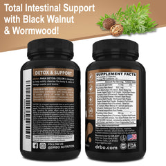 DR. BO wormwood black walnut clove trio highlights potent botanicals for gut support