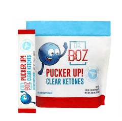 Dr. Boz Pucker UP Clear Ketones bottle — front view
