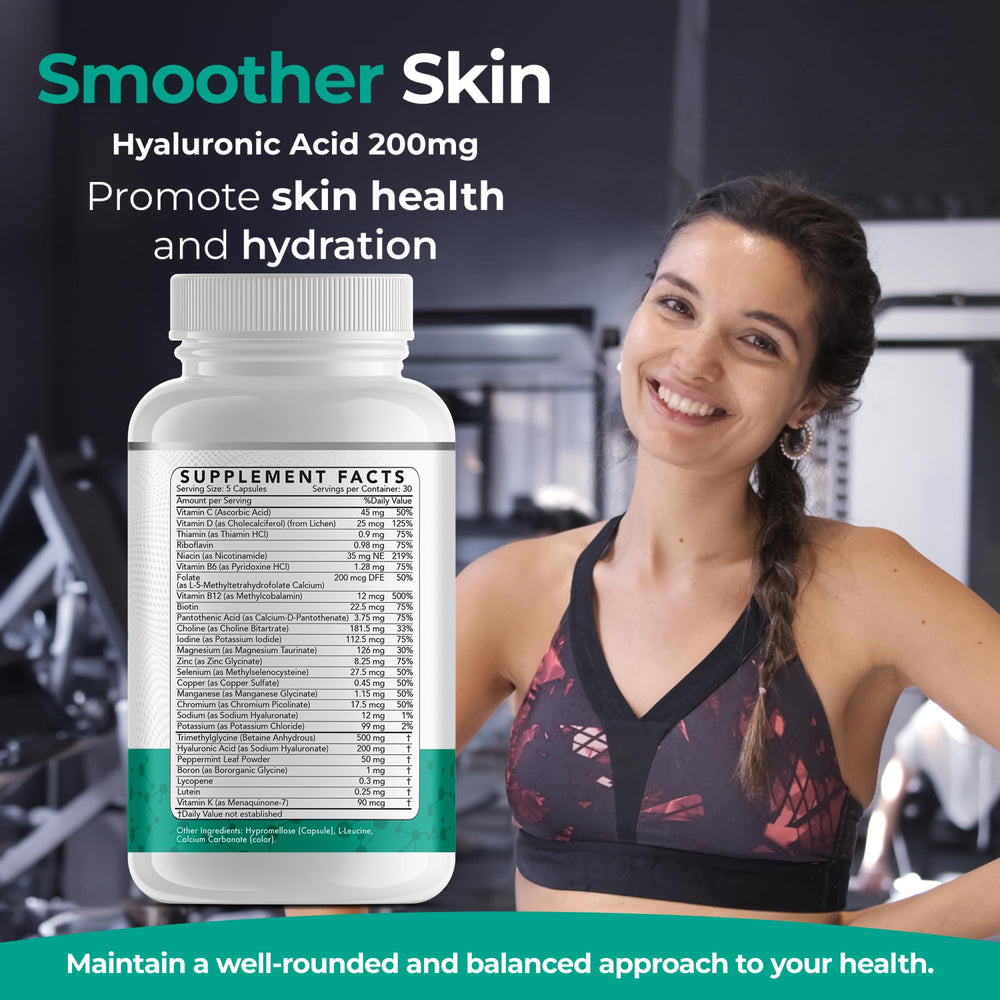 Hyaluronic Acid 200 mg for skin hydration and smoother skin