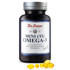 Dr. Brian fish oil bottle and softgel capsules