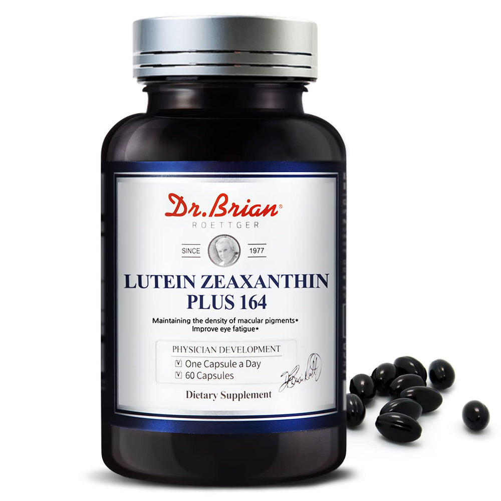 Front view of Dr. Brian Lutein & Zeaxanthin eye vitamins bottle