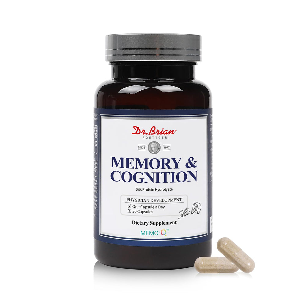 DR.BRIAN ROETTGER bottle and capsule close-up showing extra-strength nootropic formula