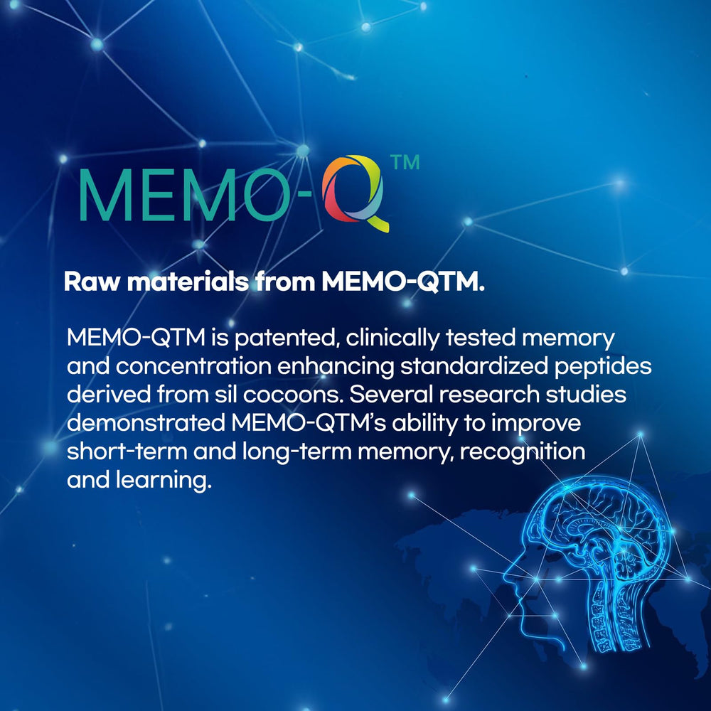 Silk protein hydrolysate MEMO-Q symbol highlighting memory boost