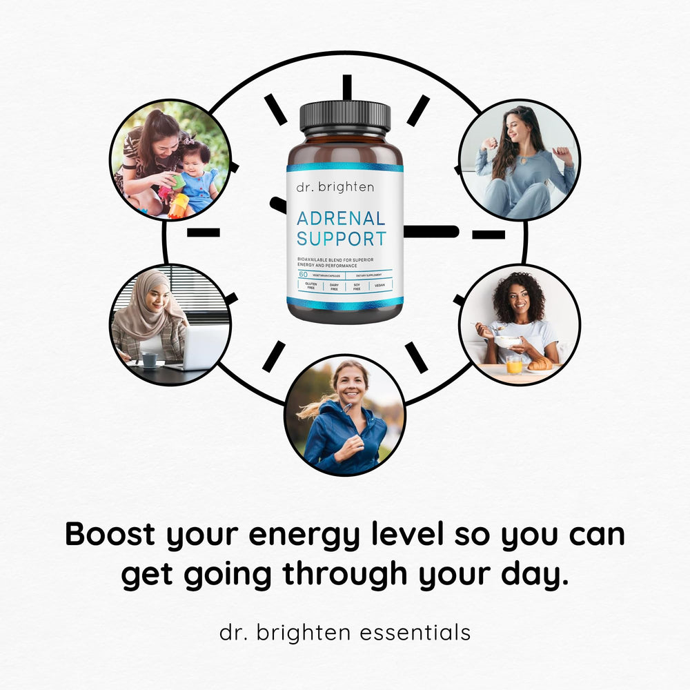 Vegan and non-GMO product icons for Adrenal Support