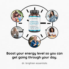 Vegan and non-GMO product icons for Adrenal Support