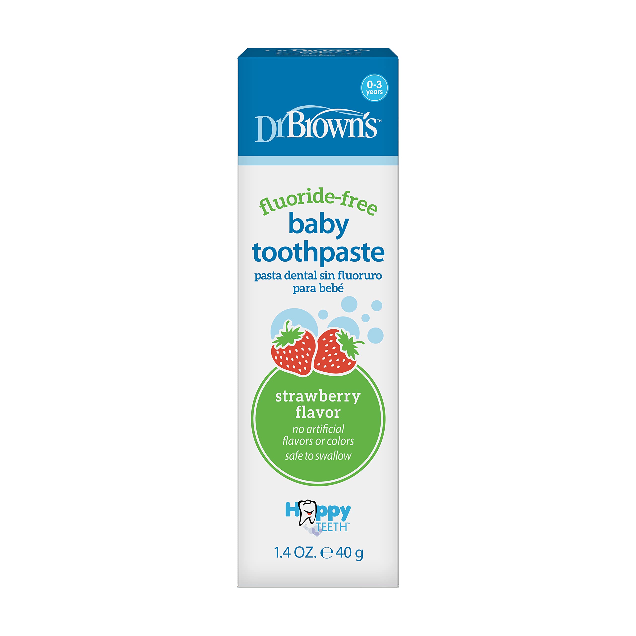 Close-up of fluoride-free toothpaste tube