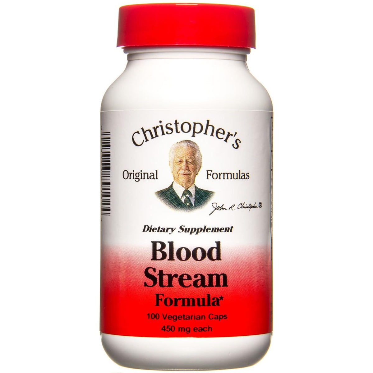 Dr. Christopher's Blood Stream Formula bottle label - 100 capsules