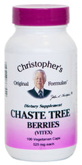 Bottle of Dr. Christopher's Formula Chaste Tree Berries - 100 Vegicaps, 525 mg each