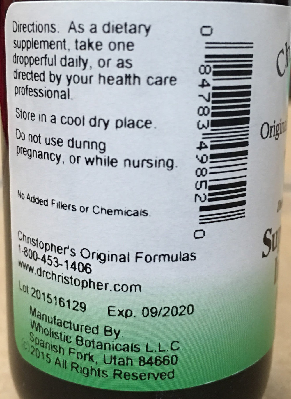 Close-up of Dr. Christopher's Heal Super Garlic Immune bottle