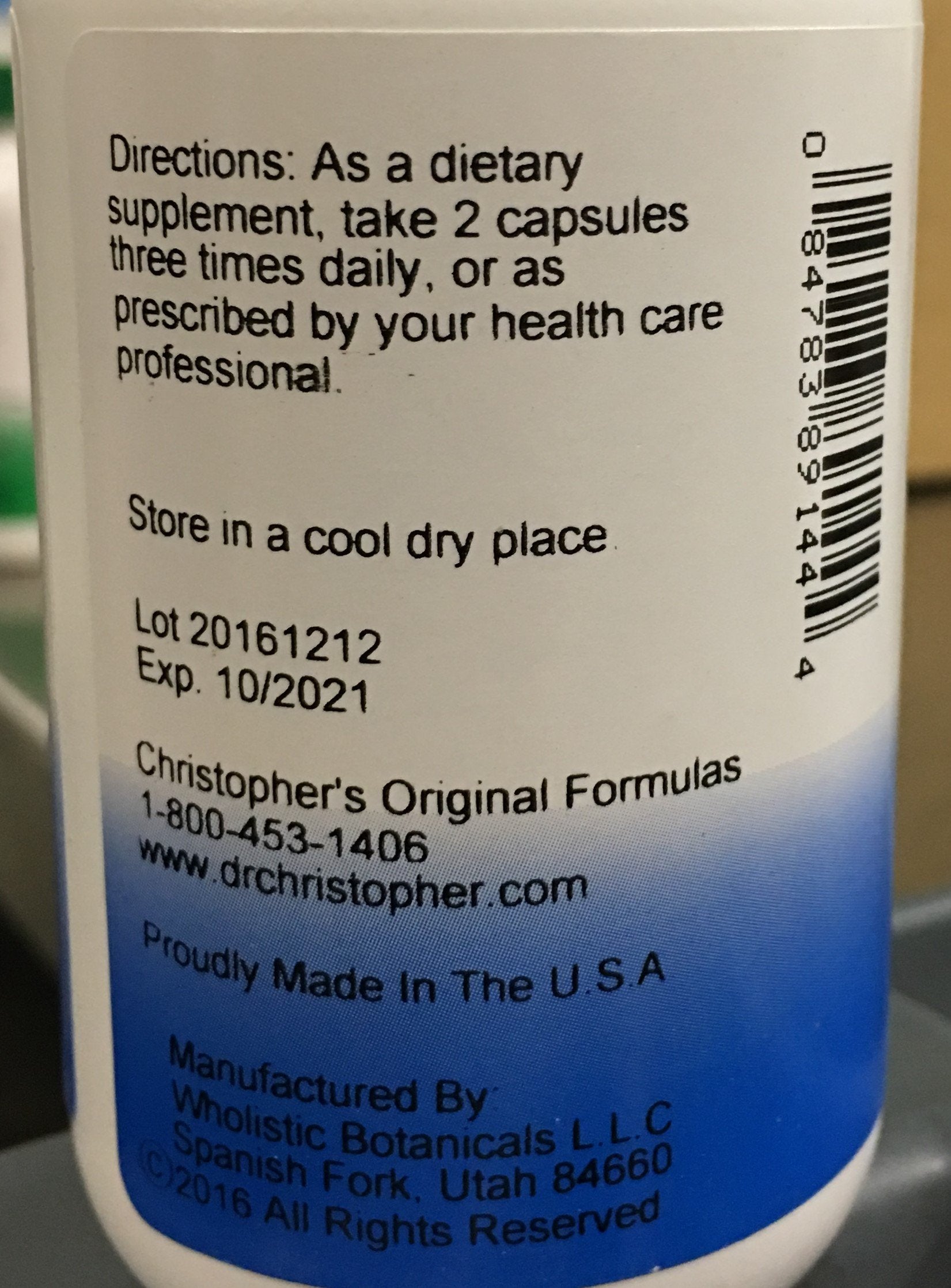 Capsules of Dr. Christopher's Lactation Formula