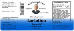 Product packaging and bottle for Dr. Christopher's Lactation Formula