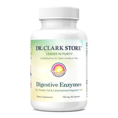 Dr. Clark Digestive Enzymes supplement bottle with 700mg capsules