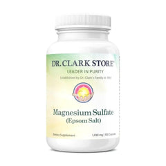 Bottle of Dr. Clark Magnesium Sulfate USP (Epsom Salt) 1030 mg