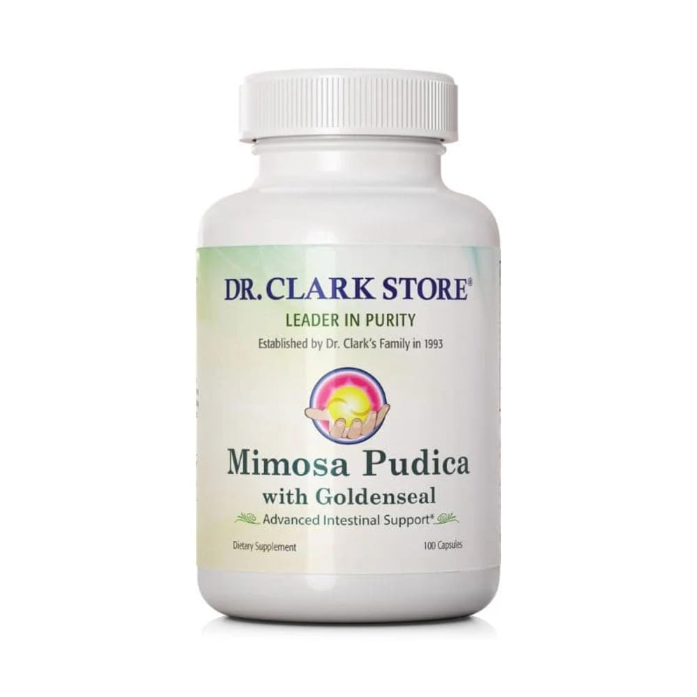Bottle of Dr Clark Mimosa Pudica & Goldenseal 100 capsules