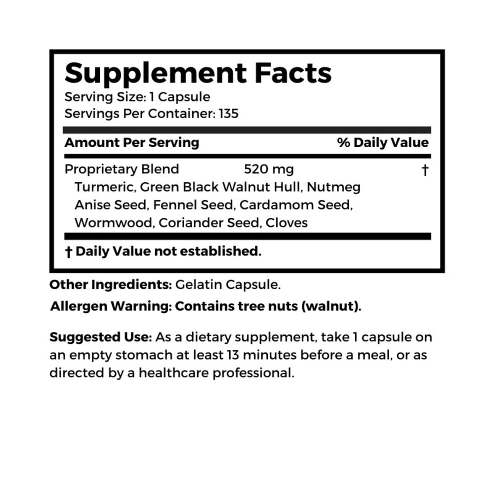 Dr Clark Store para-Zap capsules ready for daily supplementation