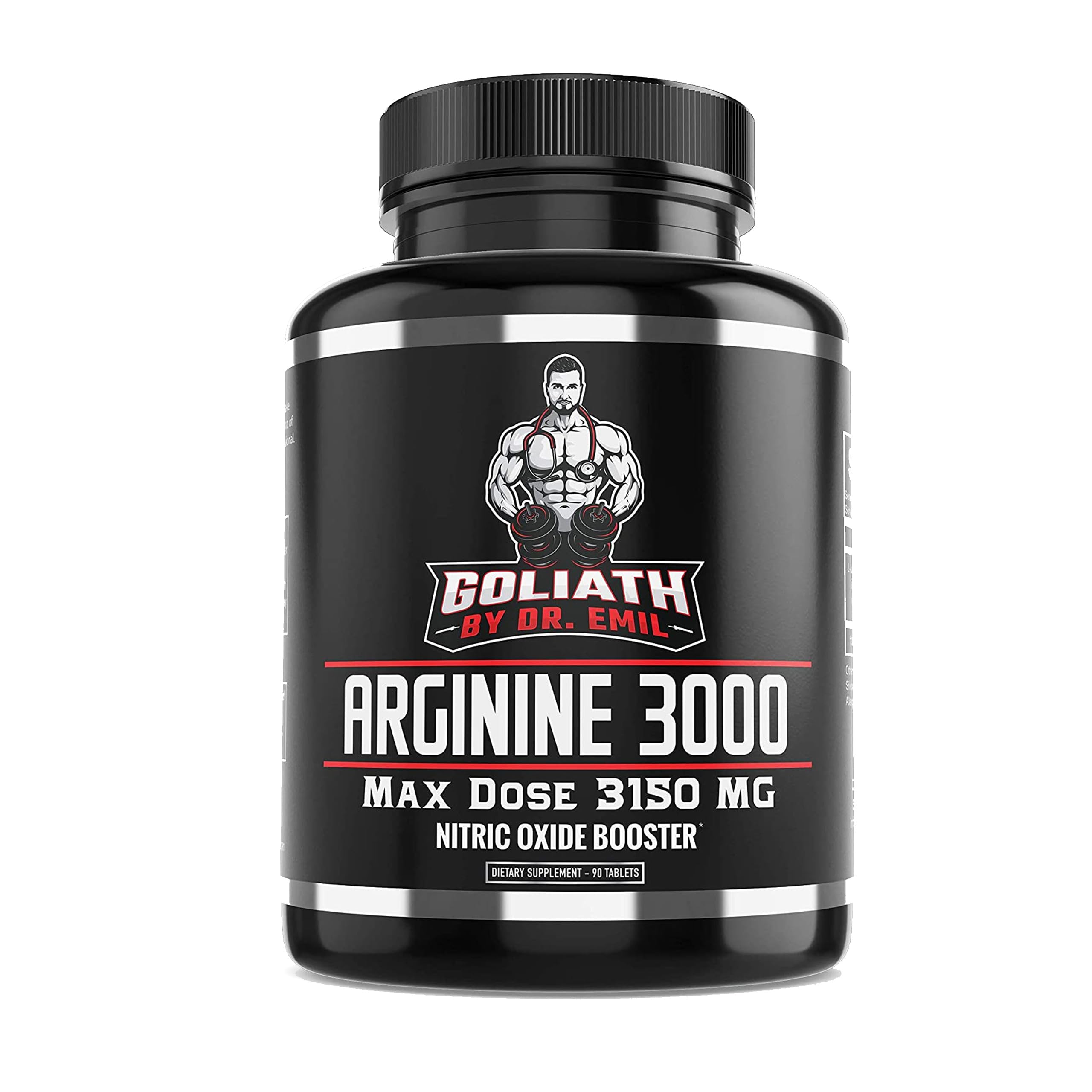 Dr. Emil L Arginine 3150mg bottle and tablets