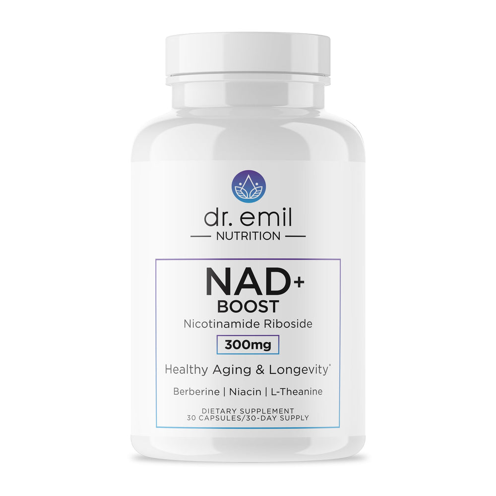 Bottle front of DR. EMIL NUTRITION NAD+ Boost