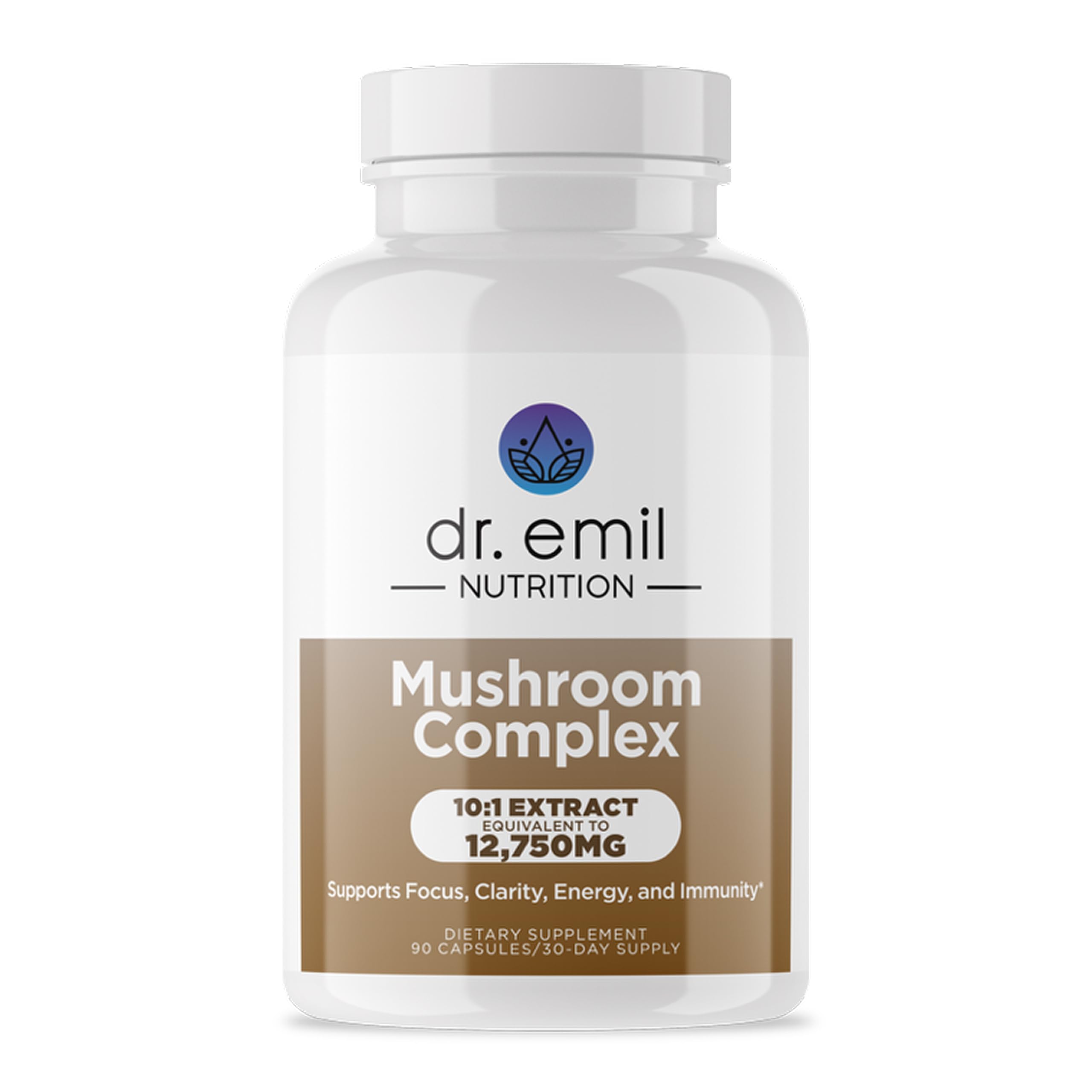 Dr. Emil Nutrition 10 Mushroom supplement bottle front view