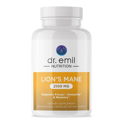 Dr Emil Nutrition Lions Mane 2100mg capsules bottle – hero image