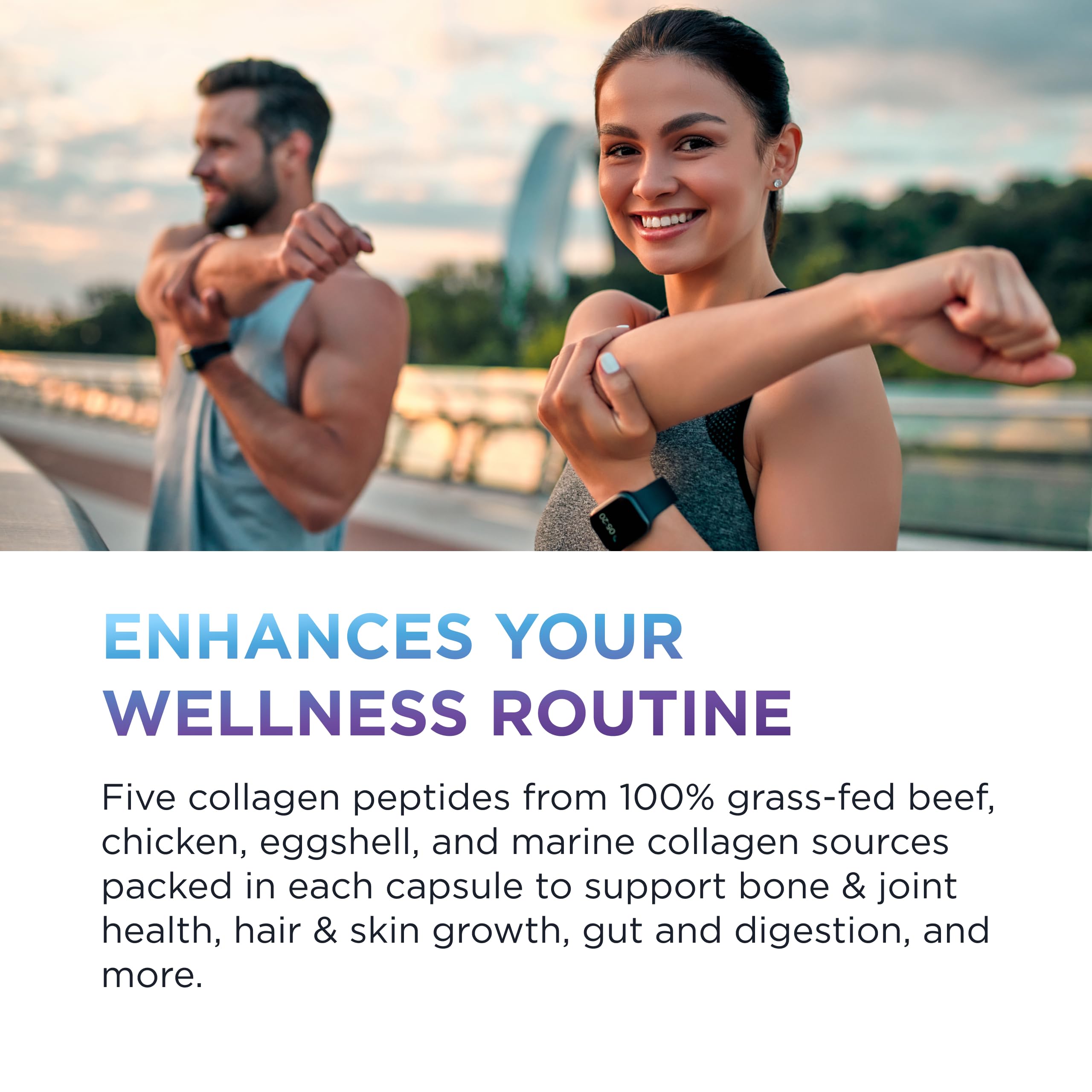 Graphic illustrating collagen types I, II, III, V & X
