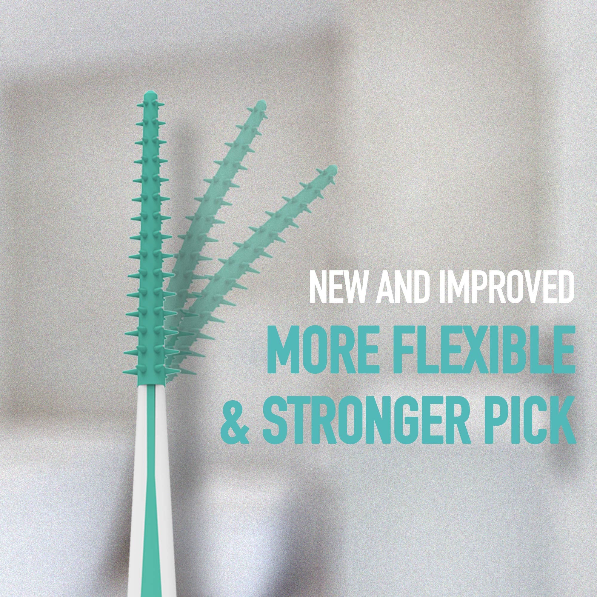 On-the-go case included with mint brush picks