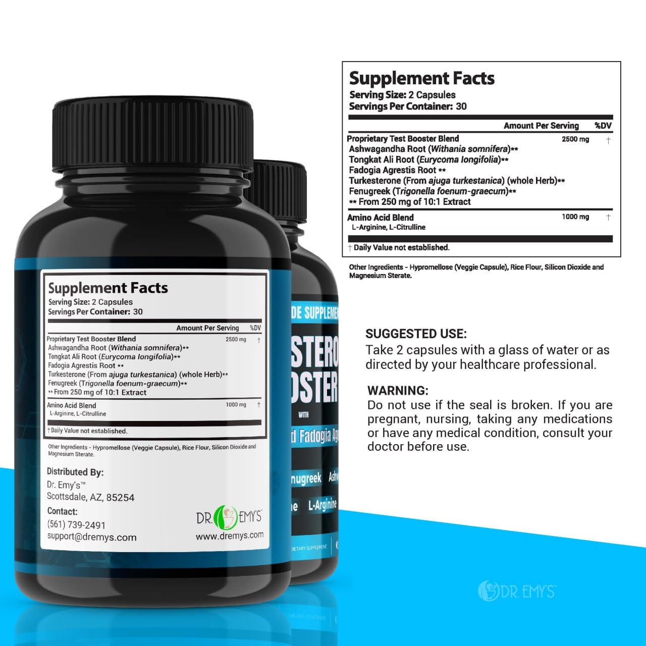 Dr. Emy's Fenugreek Turkesterone capsules highlight endurance and muscle mass potential