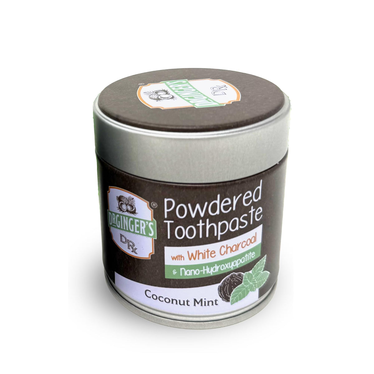 Dr. Ginger's Nano Hydroxyapatite White Charcoal Toothpaste Powder in 1.28oz jar