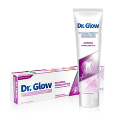 Box and packaging for Dr. Glow Gum Disease Treatment toothpaste