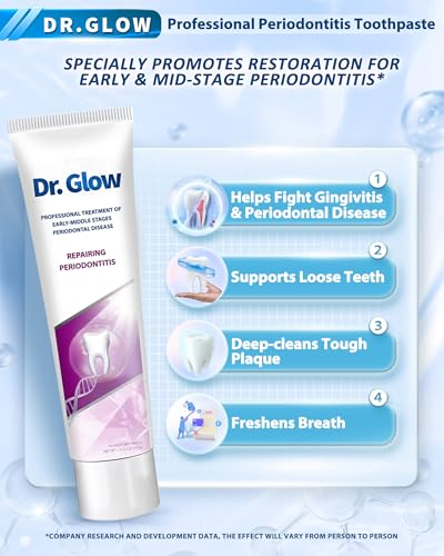Close-up of Dr. Glow toothpaste tube