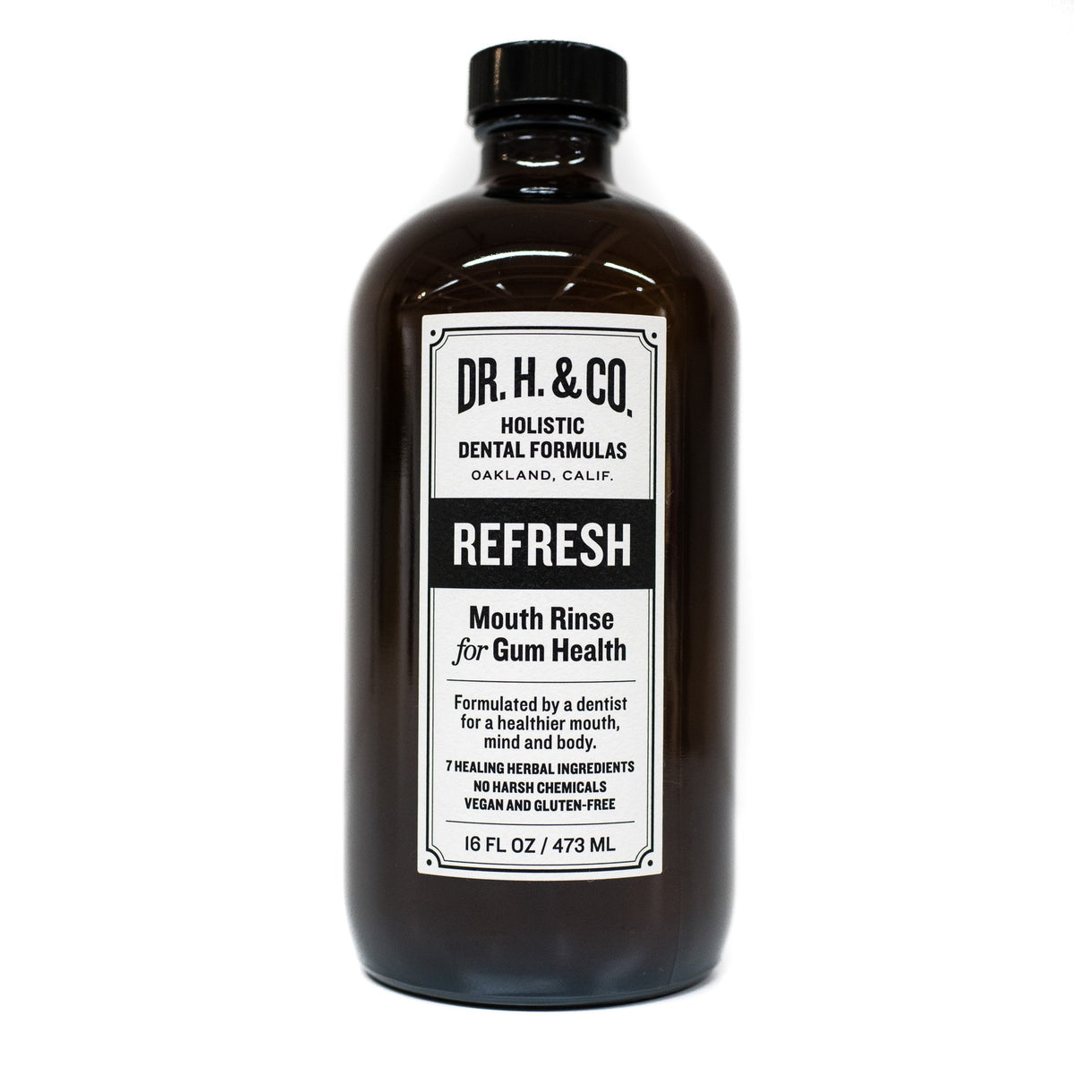 Dr. H. & Co Refresh Mouthwash bottle 16oz on a clean surface