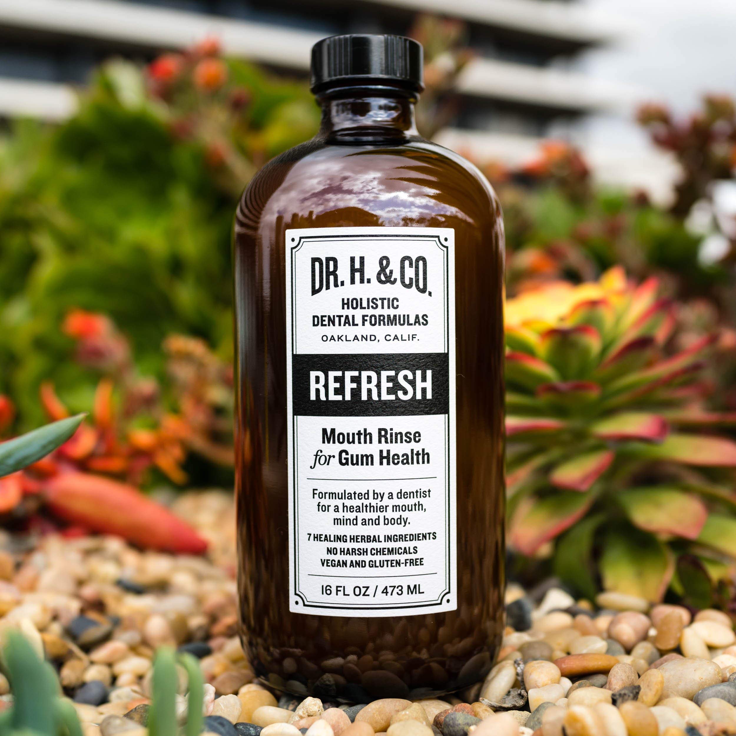 Holy basil, peppermint oil, cinnamon oil, tea tree oil and xylitol in the formula