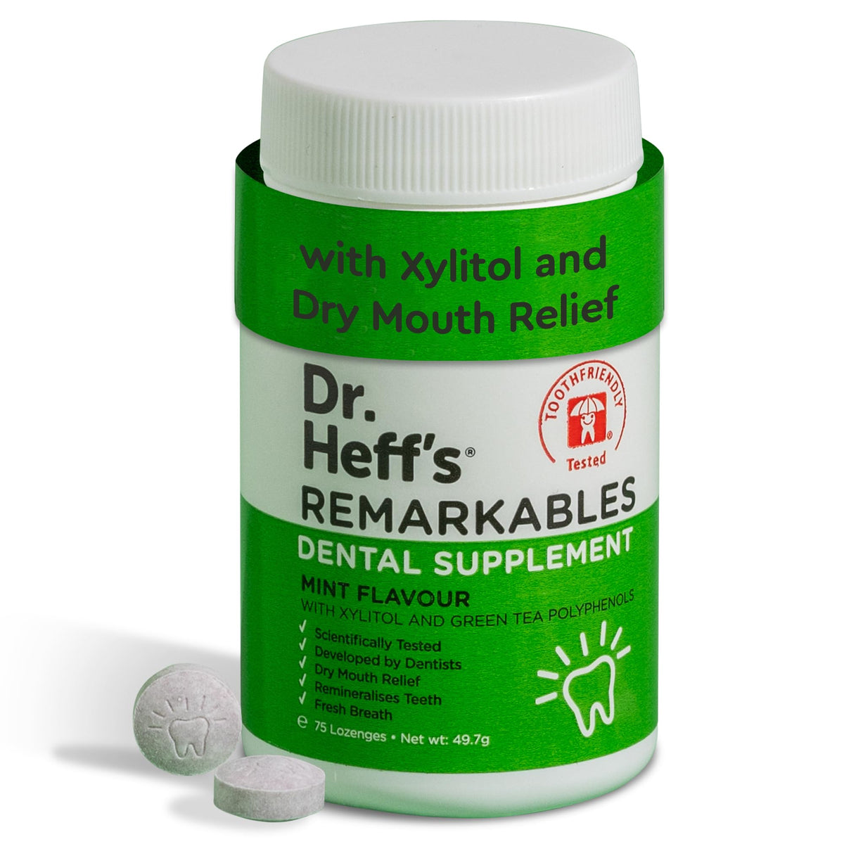 Box of DR. HEFF'S Xylitol Mints Sugar Free Remarkable Mints for Tooth Decay & Oral Health