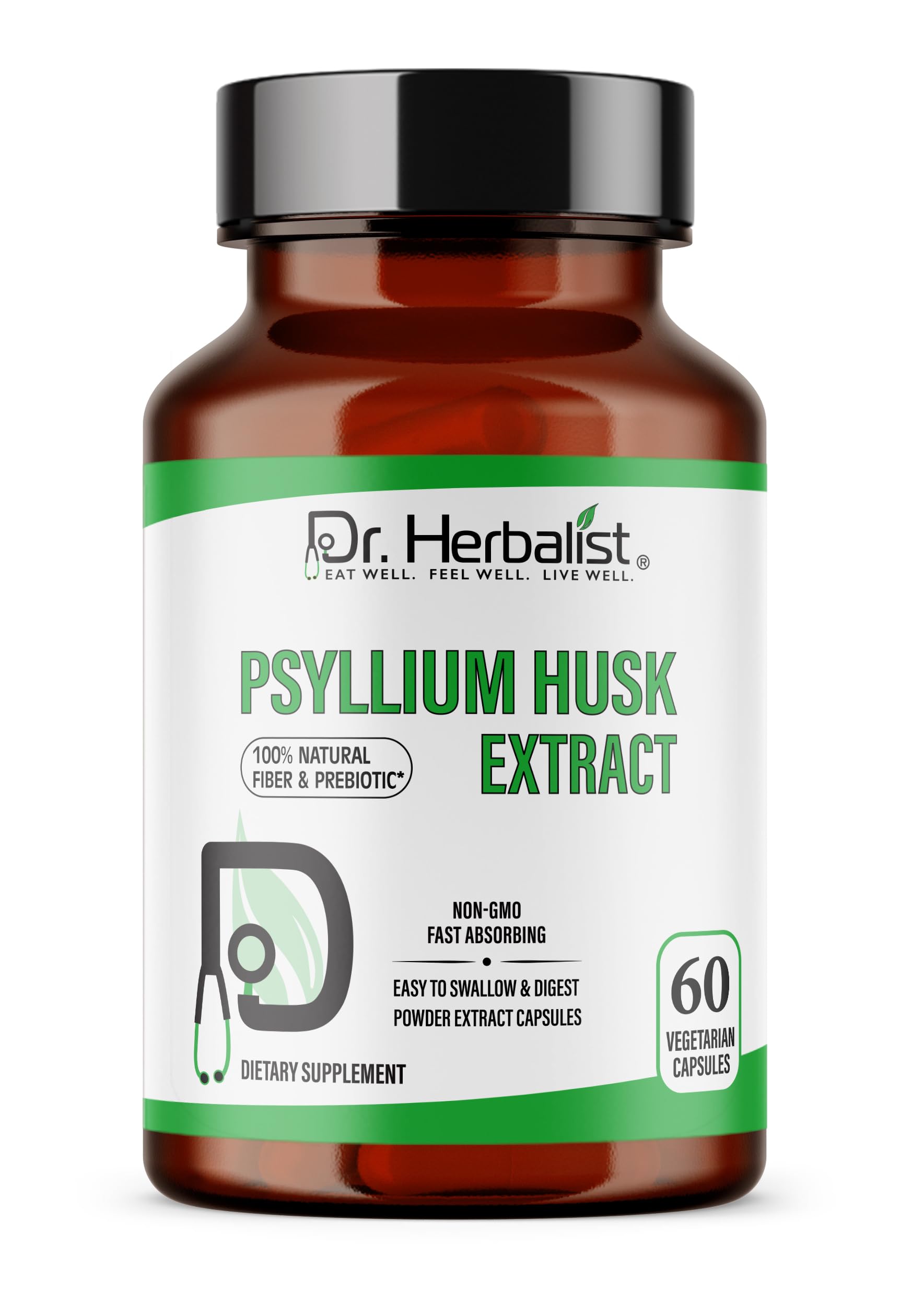 Bottle of Dr. HERBALIST Psyllium Husk Extract 1000mg serving