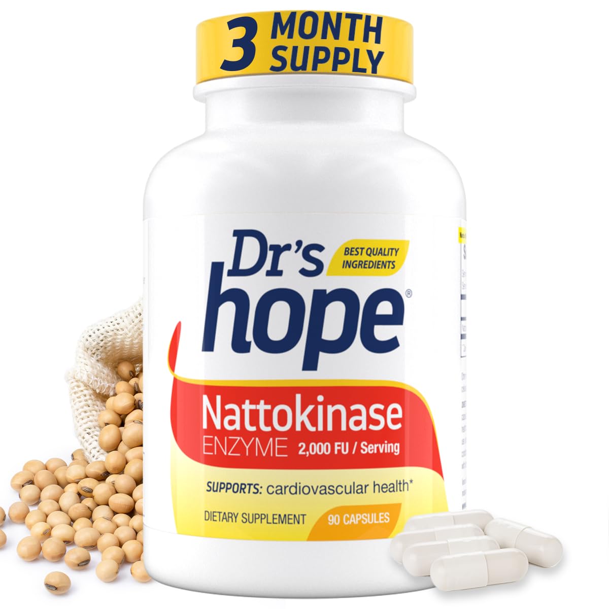 Dr’s Hope Nattokinase 2000 FU bottle with 90 veggie capsules