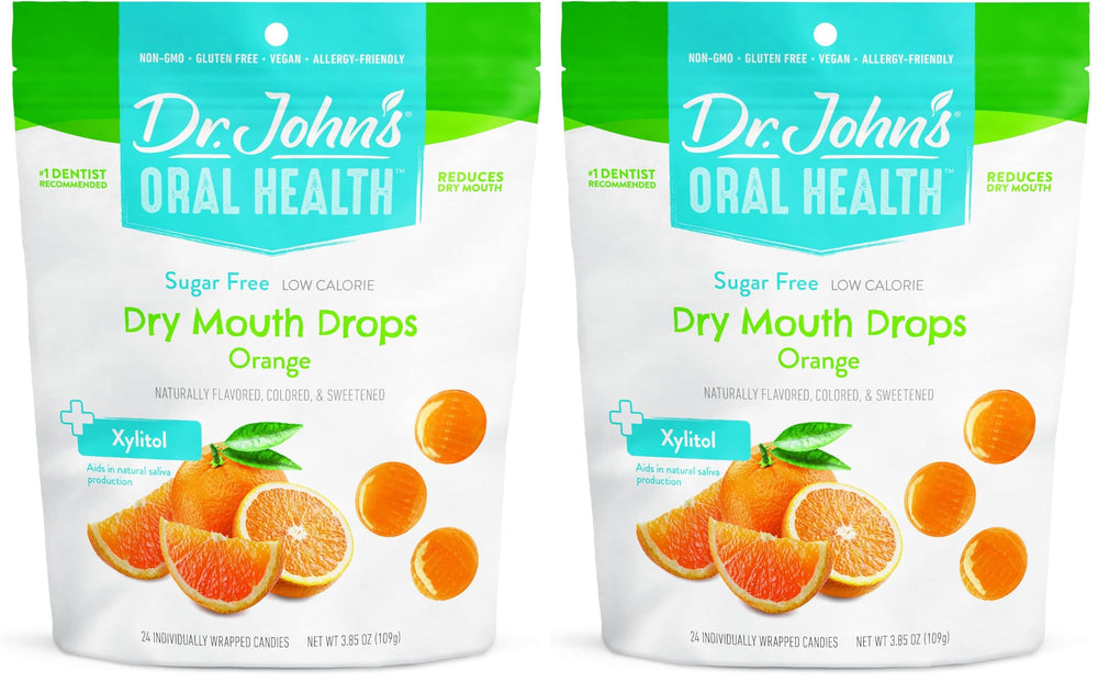Dr. John’s Orange Dry Mouth Drops – 24-count per pack, Pack of 2