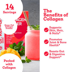 Serving suggestion: mango collagen cooler poured into glass