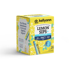 Dr. Kellyann Lemon Sips glass pour highlighting easy hydration and citrus flavor