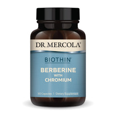 Front view of Dr. Mercola Biothin Berberine with Chromium bottle