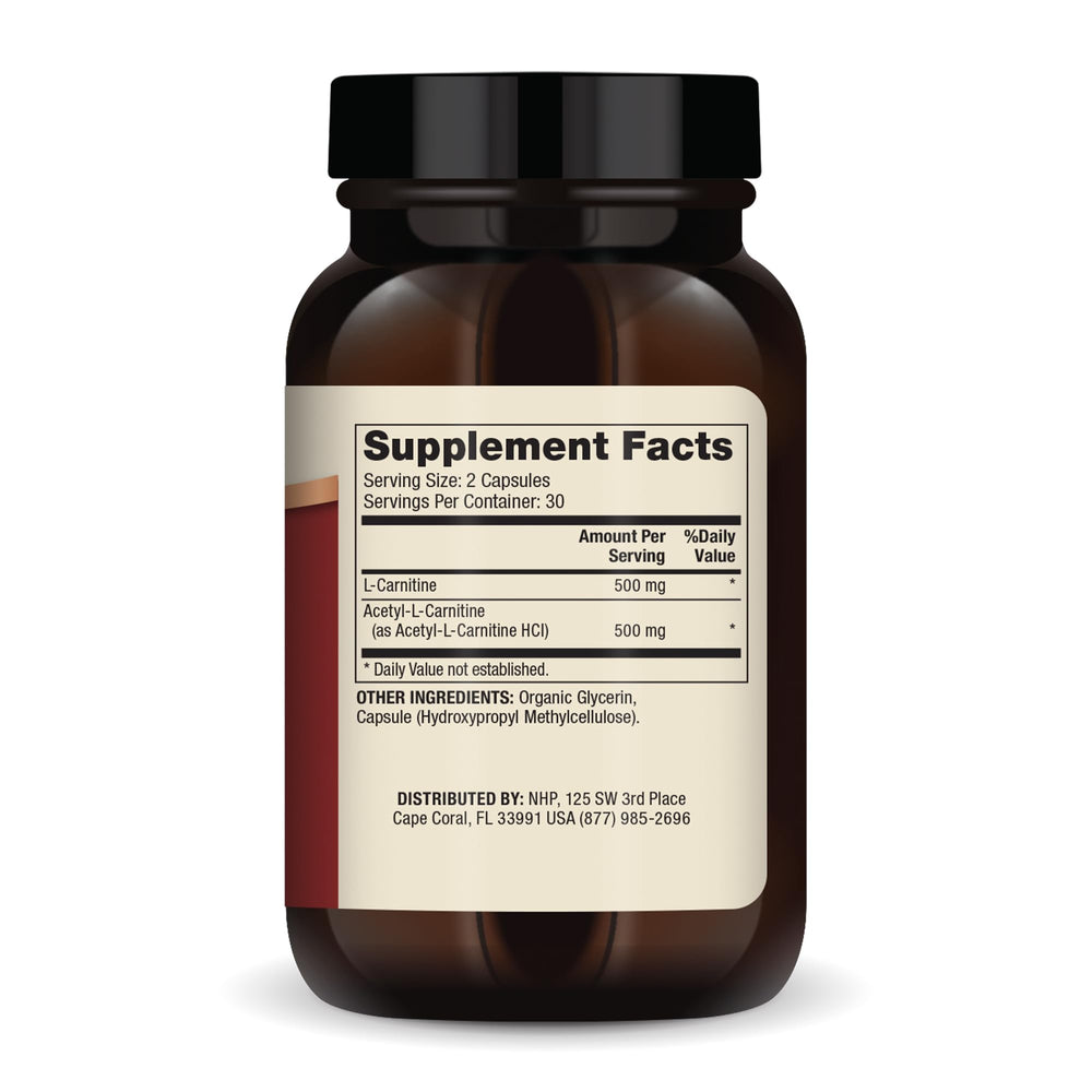 Ingredients label for Dr. Mercola Carnitine Complex