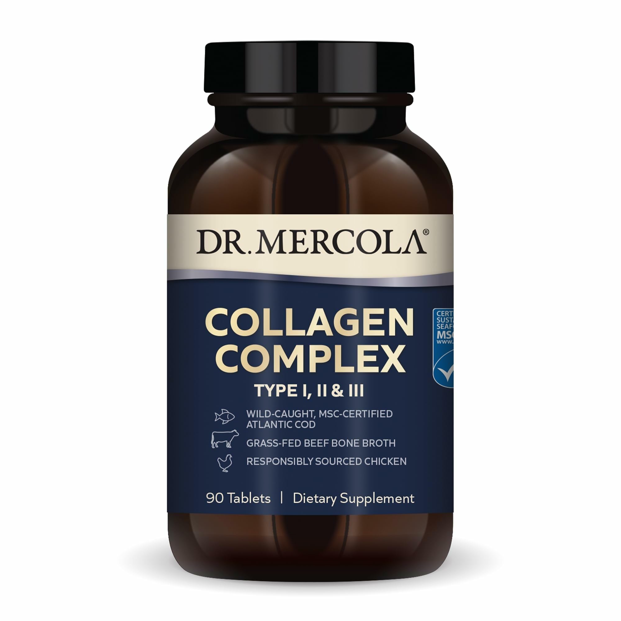 Dr Mercola Collagen Complex bottle front - 90 tablets hero image