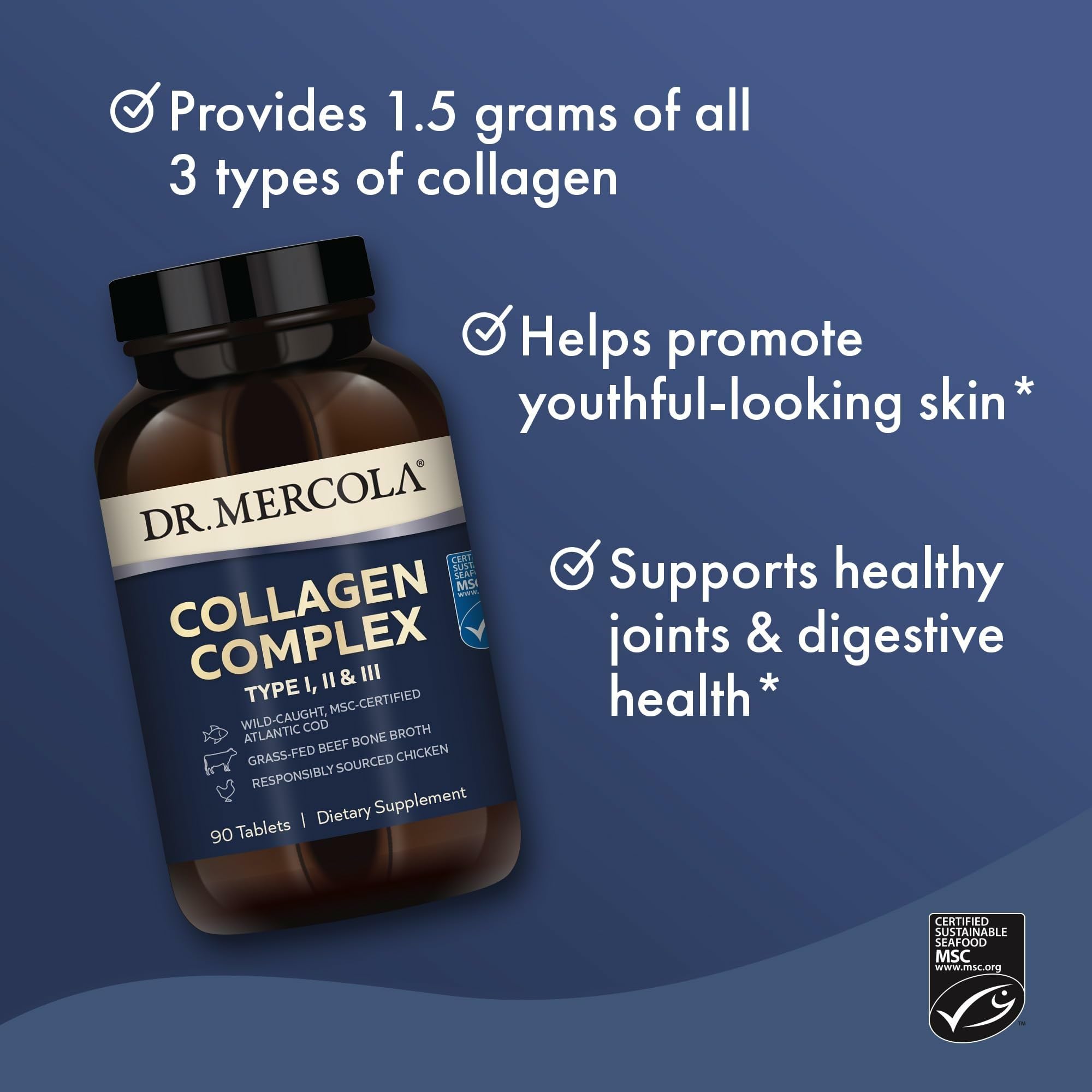 Marine and bovine collagen sources in Dr Mercola Collagen Complex