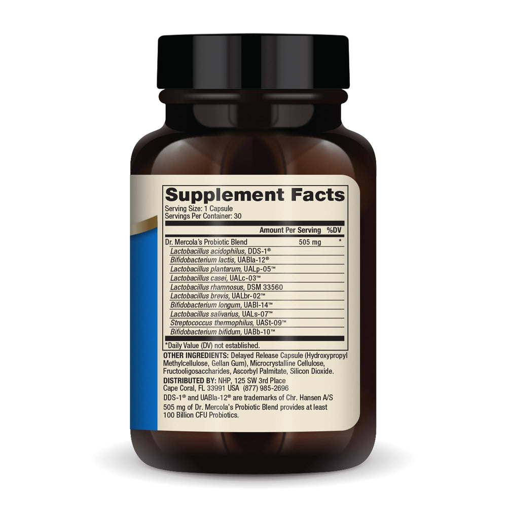 Close-up of delayed-release probiotic capsules