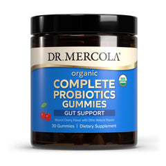 Bottle of Dr. Mercola Complete Probiotics Gummies with label