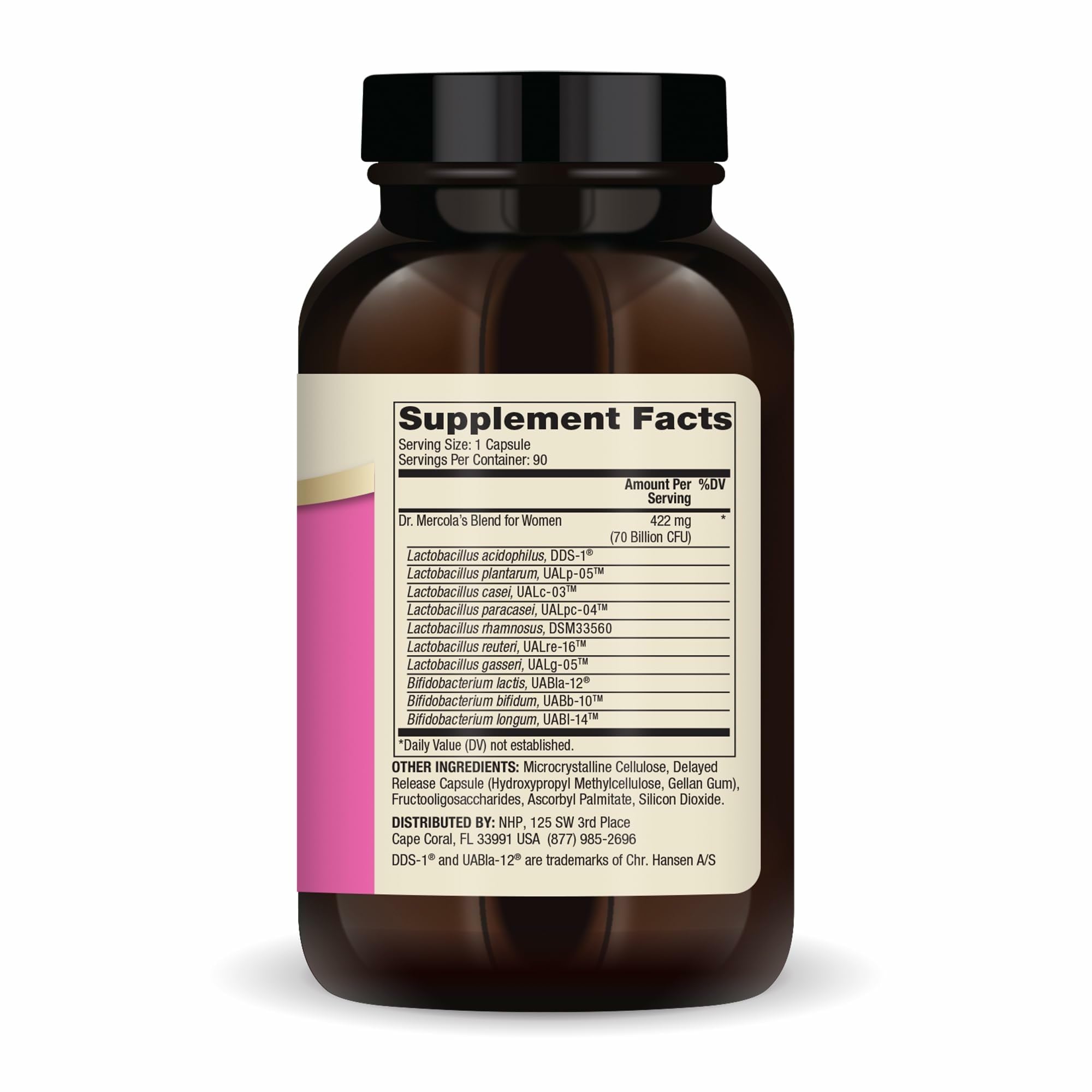 Close-up of delayed-release probiotic capsules