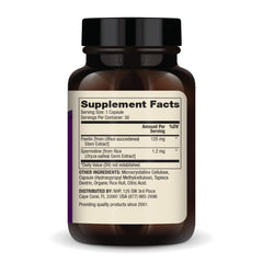 Back label and supplement facts of Dr. Mercola Fisetin and Spermidine